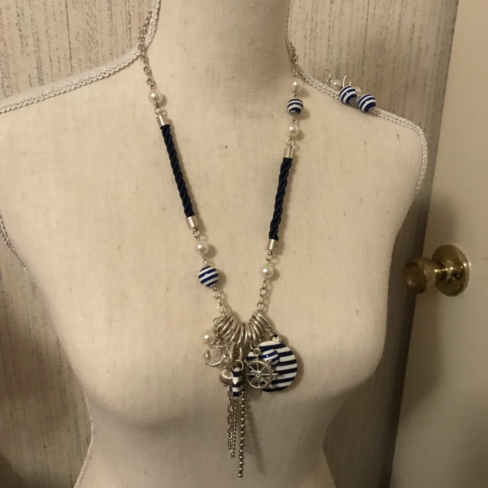 Sailor necklace & earring set.